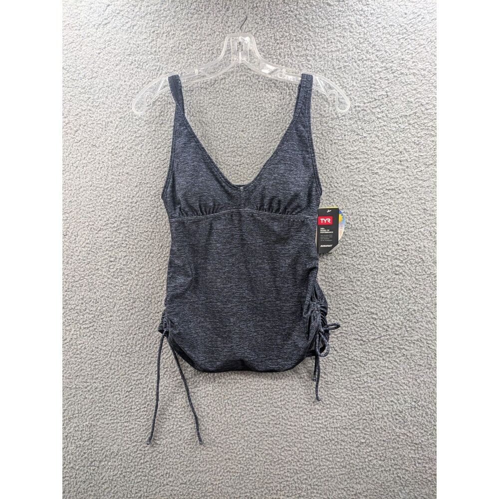 TYR *NWT* Women’s Mantra V-Neck Sheath Gray Tankini Top sz 6 Durafast Elite